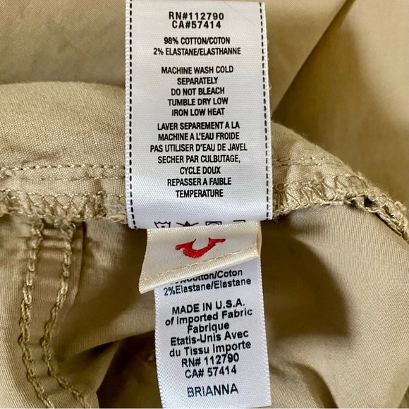 TRUE RELIGION ‘Brianna Boyfriend Overdye Poplin Pants’ NWT Size 25 - Picture 10 of 12